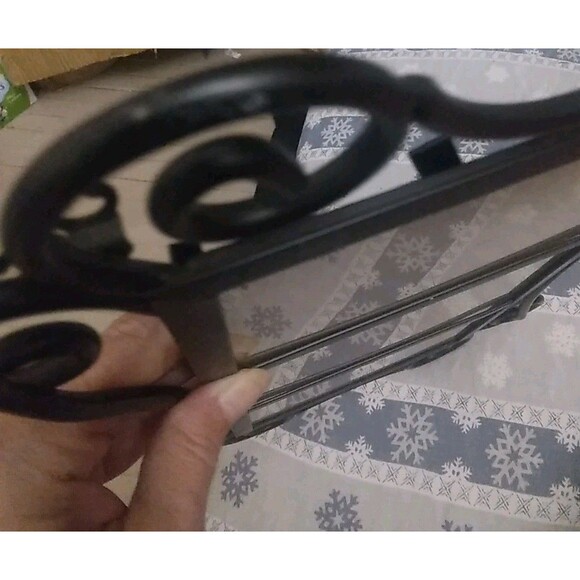 Photo Picture Frames 3 Slot 4x6 Black Wrought Iron Scrolls Wall Hanging - Picture 7 of 12